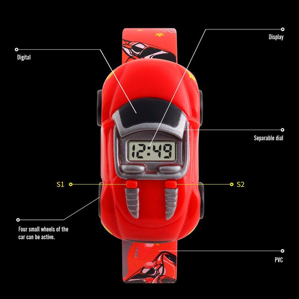Cartoon Car Digital Watch